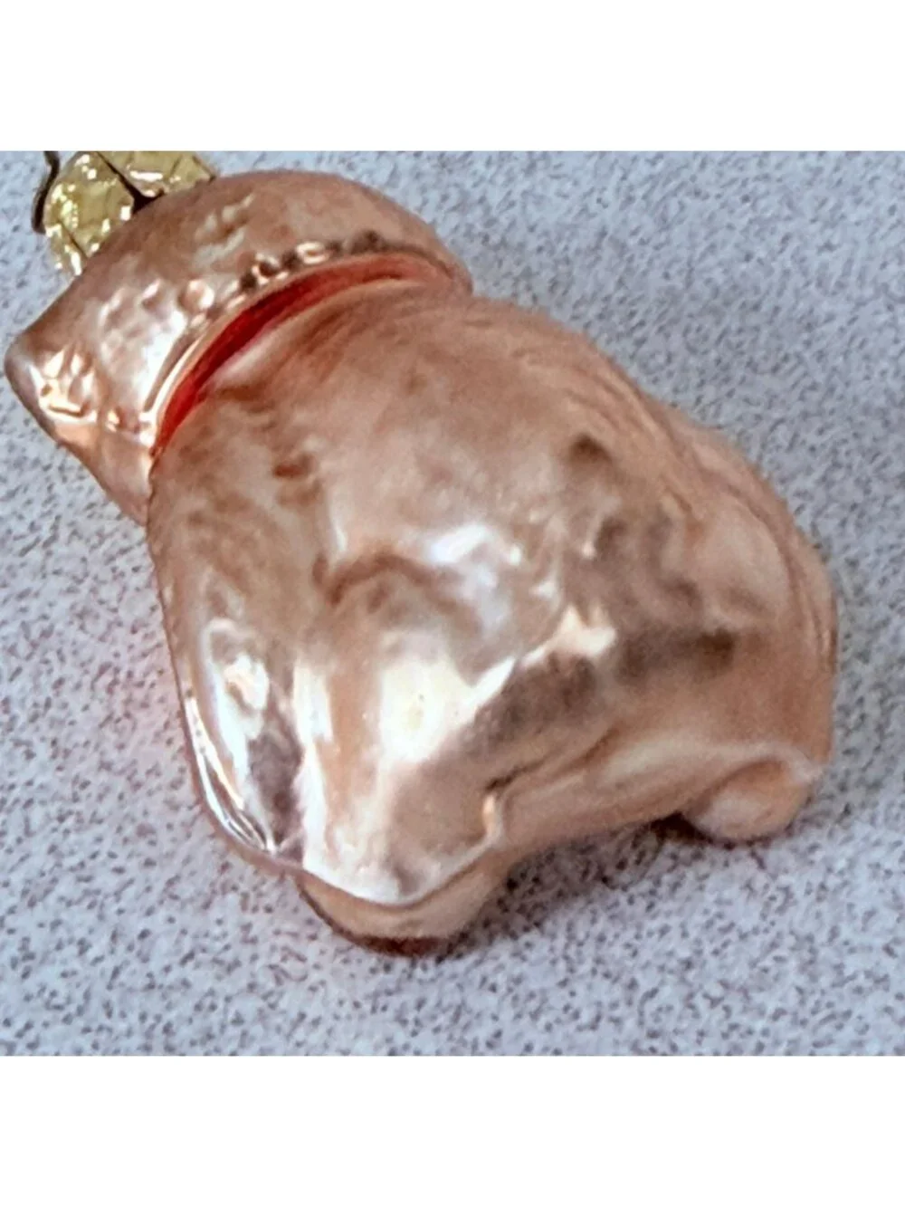 Teddy Bear Blown Glass Ornament Christmas Holiday Small Hand-Painted Vtg Germany